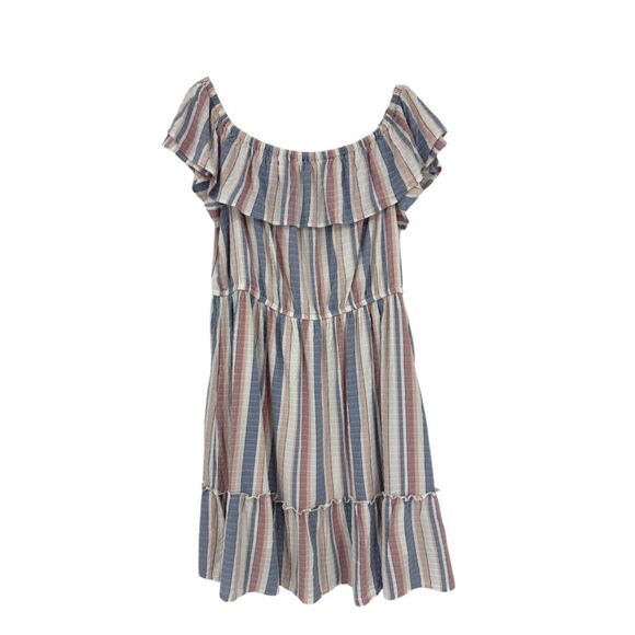 Lane Bryant Dresses & Skirts - Lane Bryant Dress 18/20 Striped Ruffle Womens plus size off shoulder striped